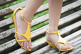 Picture of yellow strap sandels