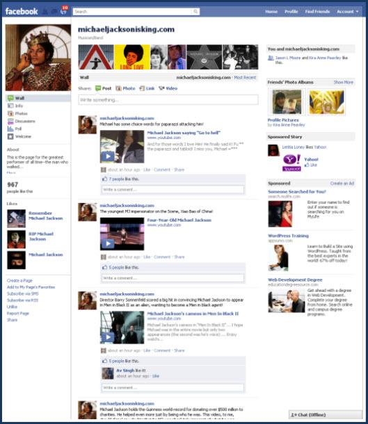 MJ Facebook page