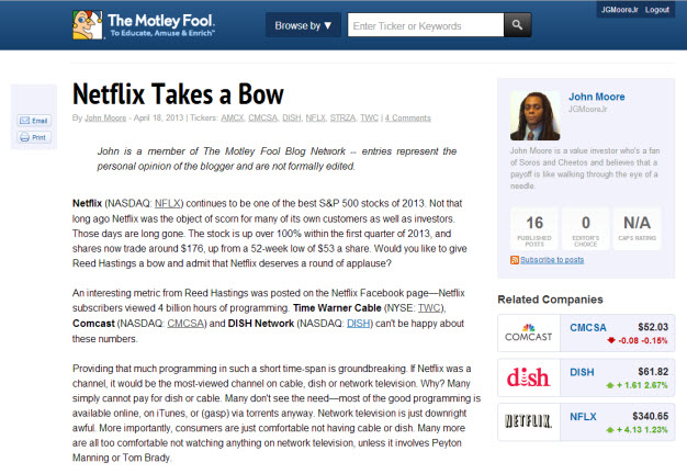 Motley fool John Moore